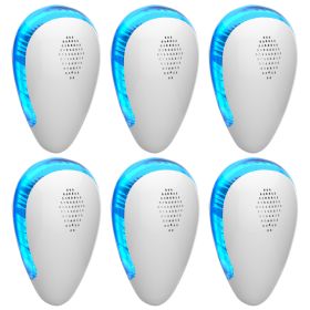 6 Pack Ultrasonic Pest Repeller Indoor Plug In Bug Repellent Mosquito Spider Ant Roaches Mice Control for Bedroom Garage Warehouse Office