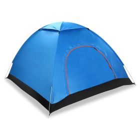 4 Persons Camping Waterproof Tent Pop Up Tent Instant Setup Tent w/2 Mosquito Net Doors Carrying Bag Folding 4 Seasons for Hiking Climbing Adventure F (Option: PopupTen)