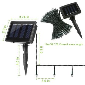 12M 100 LEDs Solar String Fairy Lights Outdoor String Lamps Garden Xmas Decor Lamp (Option: CoolW)