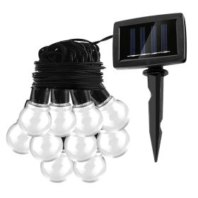 10LED Solar String Bulb Fairy Light Outdoor String Lamps Garden Xmas Decor Lamp (Option: Clea)