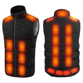 Heated Vest Men Women Heated Jacket with 23 Heating Zones 3 Heat Levels USB Powered Machine Washable for Winter Hiking Skiing Skating Outdoor Activiti (Option: L)