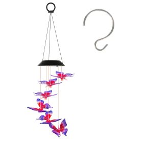 Solar Butterfly Wind Chime 7 Color Changing Wind Chime for Outside IPX4 Waterproof Outdoor Garden Yard Decor (Option: WindChimeButterfl)