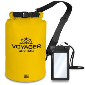 Voyager Waterproof Dry Bag for Kayaking and Water Sports (Color: YELLOW, size: 20 Liter)