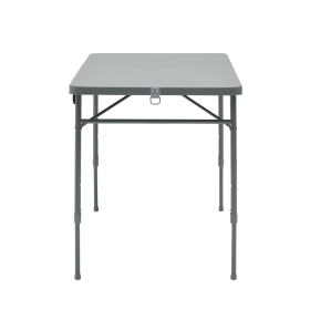 4 Foot Fold-in-Half Adjustable Folding Table, Rich Black (Pack: Gray)