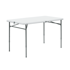 4 Foot Fold-in-Half Adjustable Folding Table, Rich Black (Pack: White)
