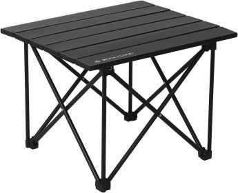 Portable Camping Table Ultralight Aluminum Camp Table Folding Compact Beach Table for Camping Hiking Backpacking Outdoor Picnic(Reinforced Frame- (size: Black, Reinforced Stand Small)
